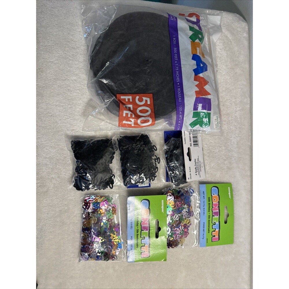 50th Birthday Party Supplies Decorations Confetti Streamers 6 New Packages